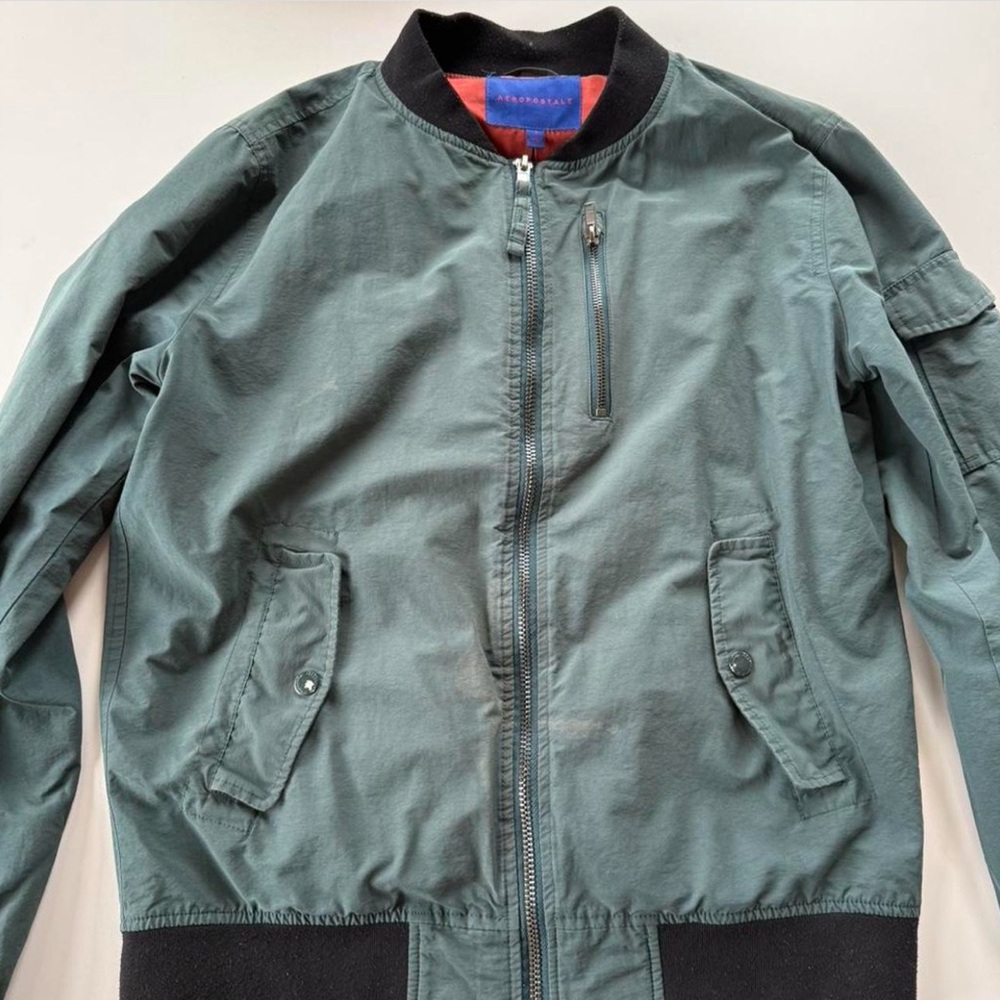 Aeropostale Men's Olive Green Bomber Jacket